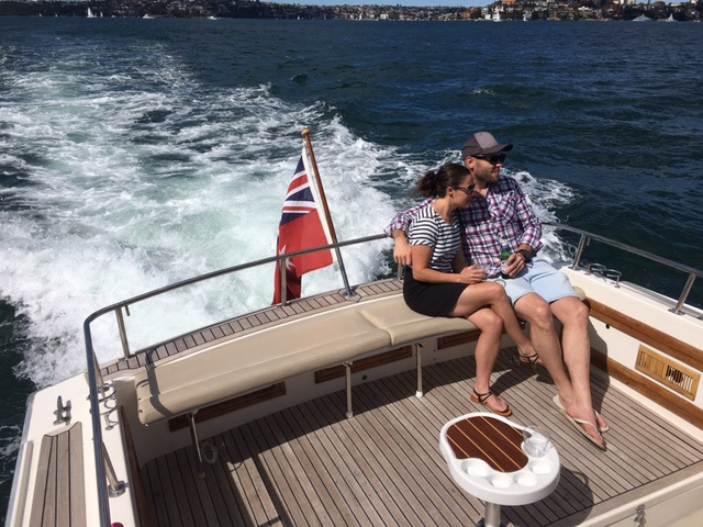 Private Harbour Cruises MV Salute Couple on Back 2